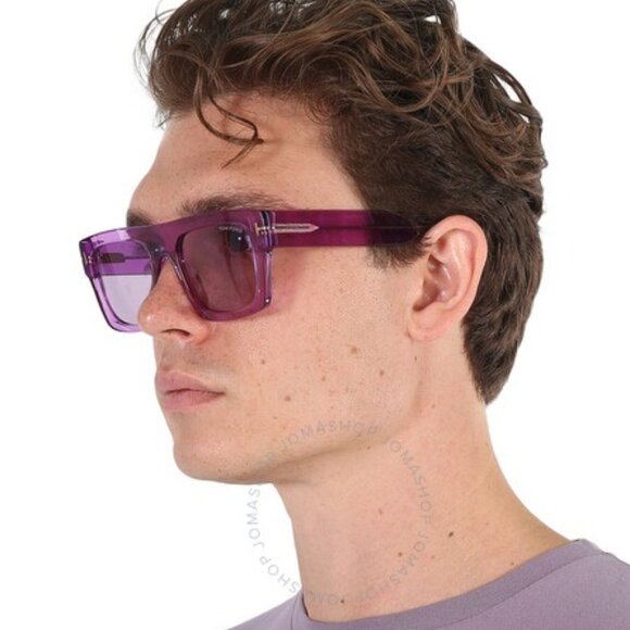 Tom Ford Women Sunglasses Transparent Violet Square FT0711/S FAUSTO 81Y NEW